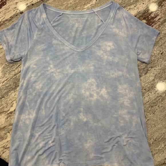 American eagle soft blue tie dye tee - Picture 1 of 3